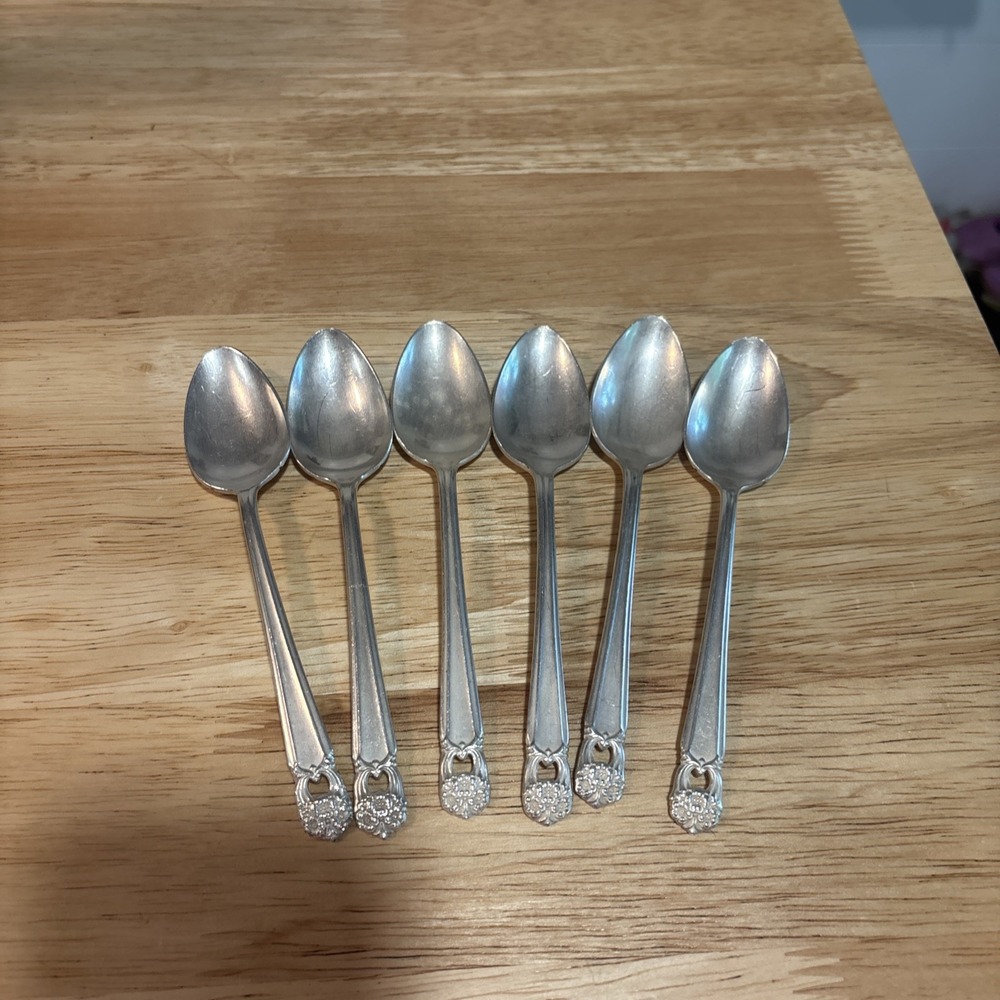 1847 Rogers Bros ETERNALLY YOURS Six (6) Silverplate Silverware Dinner Spoons